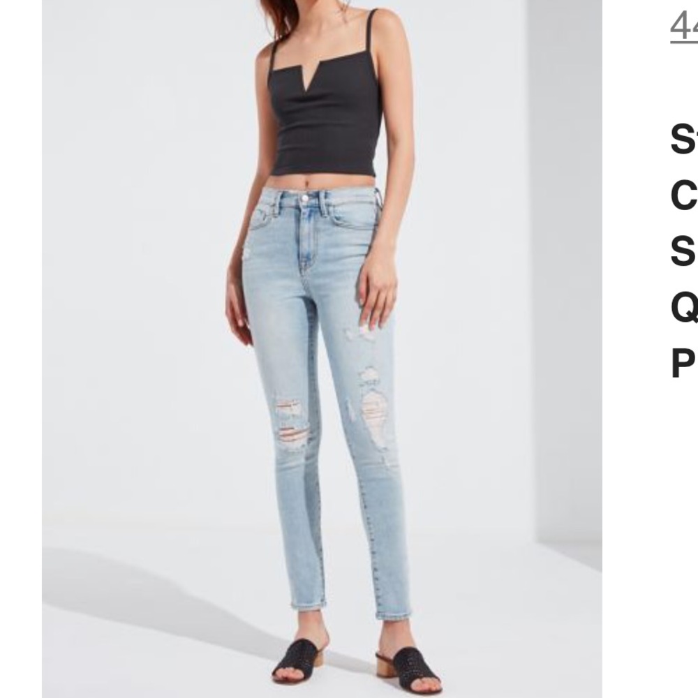 Skinny high waisted ripped jeans